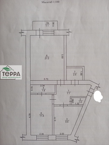 2-к квартира, 54 кв.м.